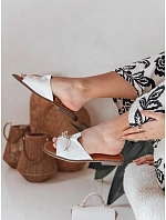 Dámské žabky s mašlí KISSBOW white FashionStreet ZY0755 Dámské žabky s mašlí KISSBOW white FashionStreet ZY0755