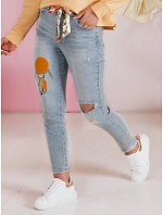 Dámské džínové kalhoty slim fit s páskem GIRLHOOD modré FashionStreet UY2484 Dámské džínové kalhoty slim fit s páskem GIRLHOOD modré FashionStreet UY2484