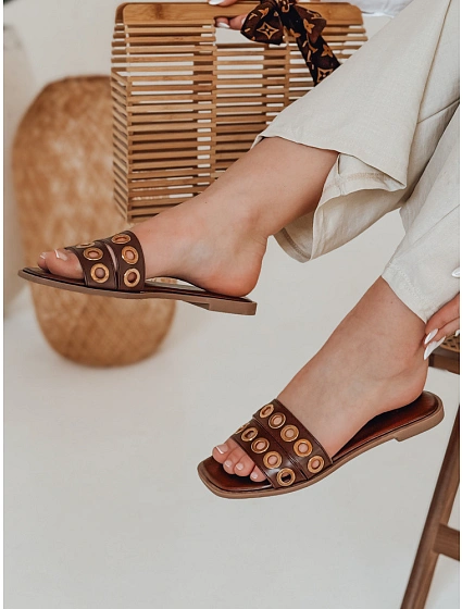 Dámské žabky STELLSAN brown FashionStreet ZY0855 Dámské žabky STELLSAN brown FashionStreet ZY0855