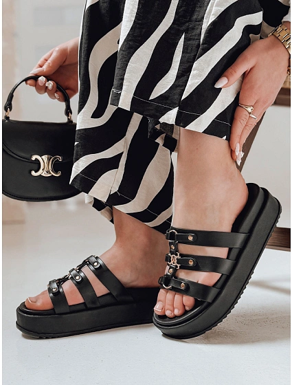 Dámské žabky na platformě PLATOFI black FashionStreet ZY0879 Dámské žabky na platformě PLATOFI black FashionStreet ZY0879