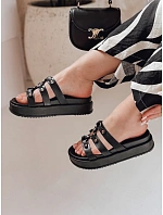 Dámské žabky na platformě PLATOFI black FashionStreet ZY0879 Dámské žabky na platformě PLATOFI black FashionStreet ZY0879