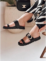Dámské žabky s přezkami KISSWALK black FashionStreet ZY0886 Dámské žabky s přezkami KISSWALK black FashionStreet ZY0886
