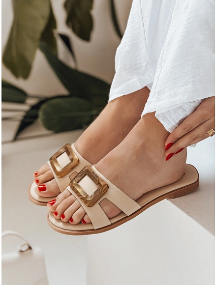 Dámské žabky GLAMSTEP beige FashionStreet ZY0929 Dámské žabky GLAMSTEP beige FashionStreet ZY0929