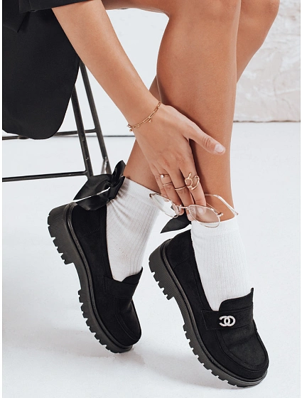 Dámské černé semišové mokasíny FashionStreet ZY1129