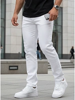 Pánské bílé džíny slim fit FashionStreet UX4477 Pánské bílé džíny slim fit FashionStreet UX4477