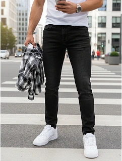 Pánské džíny slim fit černé FashionStreet UX4483