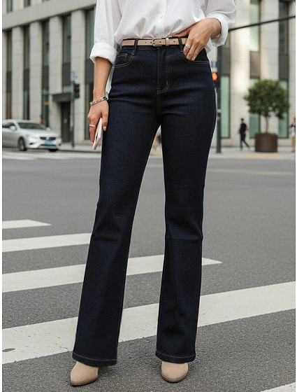 Dámské džíny s vysokým pasem tmavě modré FashionStreet UY2911 Dámské džíny s vysokým pasem tmavě modré FashionStreet UY2911