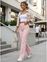Dámské široké džíny růžové FashionStreet UY2970 Dámské široké džíny růžové FashionStreet UY2970