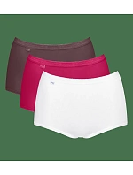 Kalhotky vysoké sloggi Basic+ Maxi C3P čeveno-hnědo-bílé Red Combination - SLOGGI Kalhotky vysoké sloggi Basic+ Maxi C3P čeveno-hnědo-bílé Red Combination - SLOGGI