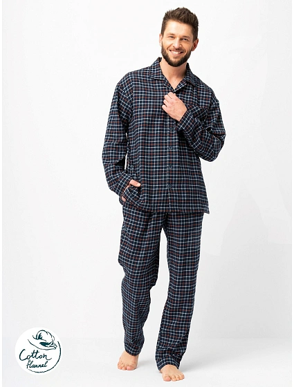 Pánské pyžamo Key MNS 480 B25 délka/r M-2XL na zip Pánské pyžamo Key MNS 480 B25 délka/r M-2XL na zip