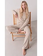 Pyžamo Luna 1312 dlouhé rukávy, velikosti S–2XL, béžové Pyžamo Luna 1312 dlouhé rukávy, velikosti S–2XL, béžové