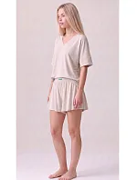 Pyžamo Luna 1313 S–XL s dlouhými rukávy, béžové