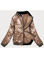 Karamelová dámská bunda bomber (B9798-46) Karamelová dámská bunda bomber (B9798-46)