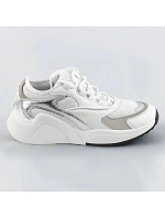 Bílé šněrovací sneakersy s barevnými vsadkami (6346) Bílé šněrovací sneakersy s barevnými vsadkami (6346)