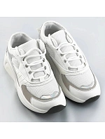 Bílé šněrovací sneakersy s barevnými vsadkami (6346) Bílé šněrovací sneakersy s barevnými vsadkami (6346)