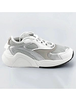 Bílo-šedé šněrovací sneakersy s barevnými vsadkami (6346) Bílo-šedé šněrovací sneakersy s barevnými vsadkami (6346)