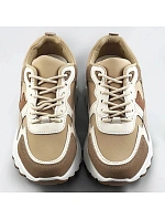 Sneakersy v khaki barvě z různých spojených materiálů (1109) Sneakersy v khaki barvě z různých spojených materiálů (1109)