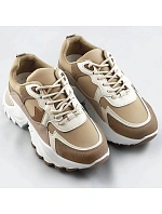 Sneakersy v khaki barvě z různých spojených materiálů (1109) Sneakersy v khaki barvě z různých spojených materiálů (1109)