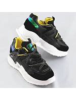 Černé dámské sneakersy se dvojitými tkaničkami (7001) Černé dámské sneakersy se dvojitými tkaničkami (7001)