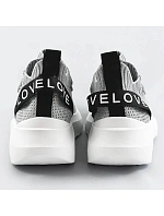 Stříbrné dámské nazouvací tenisky sneakers (LL66-3SP) Stříbrné dámské nazouvací tenisky sneakers (LL66-3SP)