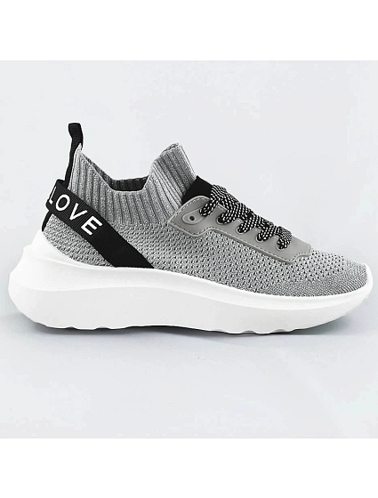 Stříbrné dámské nazouvací tenisky sneakers (LL66-3SP) Stříbrné dámské nazouvací tenisky sneakers (LL66-3SP)