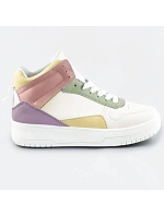 Bílo-pastelové kotníkové dámské tenisky sneakers (WH2122) Bílo-pastelové kotníkové dámské tenisky sneakers (WH2122)