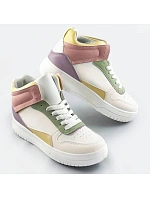 Bílo-pastelové kotníkové dámské tenisky sneakers (WH2122) Bílo-pastelové kotníkové dámské tenisky sneakers (WH2122)