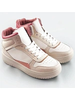 Béžovo-růžové kotníkové dámské tenisky sneakers (WH2122) Béžovo-růžové kotníkové dámské tenisky sneakers (WH2122)