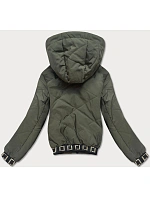 Dámská bunda typu "bomber" v khaki barvě (B8098-11) Dámská bunda typu "bomber" v khaki barvě (B8098-11)