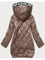 Prošívaná bunda s kapucí cappuccino (B8082-12)