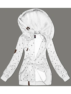 Dámská mikina s kapucí Stars light grey (2305)