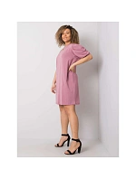 Špinavě růžové plus size šaty z bavlny (RV-SK-6319.65) Špinavě růžové plus size šaty z bavlny (RV-SK-6319.65)