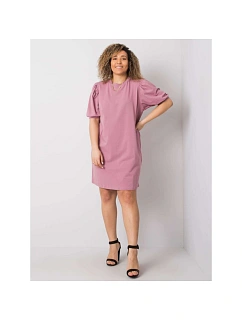 Špinavě růžové plus size šaty z bavlny (RV-SK-6319.65)