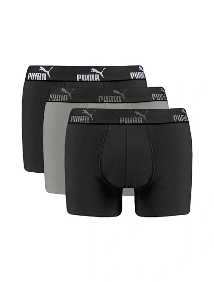 Pánské boxerky Puma 3-Pack černá šedá pohodlná bavlna Pánské boxerky Puma 3-Pack černá šedá pohodlná bavlna