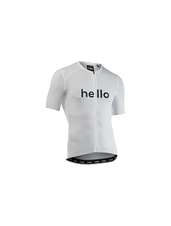 Cyklistické tričko NORTHWAVE Blade Hello Goodbye Jersey S/s, bílé