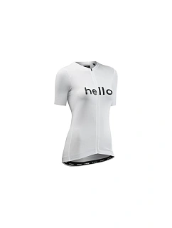 Cyklistické tričko NORTHWAVE Blade Hello Goodbye Woman Jersey S/s, bílé