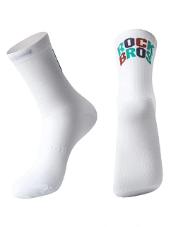 Sportovní ponožky Rockbros, bílé/s nápisem L