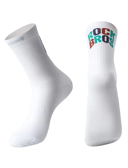 Sportovní ponožky Rockbros, bílé/s nápisem L Sportovní ponožky Rockbros, bílé/s nápisem L