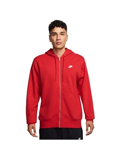 Pánská mikina Nike Club BB FZ Hoodie, červená, FN3861 657 M