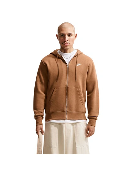 Pánská mikina Nike Club BB FZ Hoodie, světle hnědá, FN3861, 270, 2XL