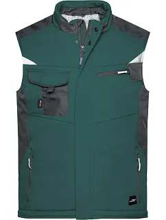 Daiber JN 825 Pracovní zimní softshellová vesta - Strong 02.0825 dark green/black
