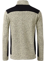 Daiber JN 862 Pánská pracovní bunda pletený fleece - Strong 02.0862 stone melange/black