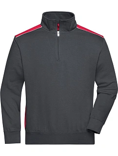 Daiber JN 868 Pracovní mikina s 1/4 zipem - Color 02.0868 carbon/red