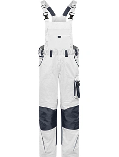 Daiber JN 1833 (42-60) Pracovní kalhoty s laclem - Strong 02.133M white/carbon