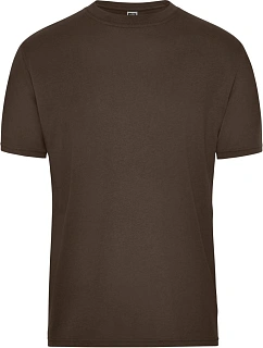 Daiber JN 1808 Pánské pracovní tričko z bio bavlny - Solid 02.1808 brown