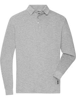 Daiber JN 1842 Pánské pracovní piqué polo s dlouhým rukávem 02.1842 grey heather