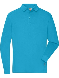 Daiber JN 1842 Pánské pracovní piqué polo s dlouhým rukávem 02.1842 turquoise