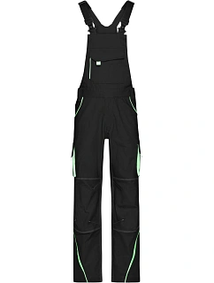 Daiber JN 848 (62) Pracovní kalhoty s laclem - Color 02.848X black/lime green
