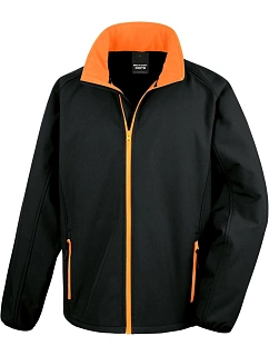 Result R 231M Pánská 2-vrstvá softshell bunda "Printable" 30.231M black/orange