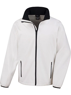 Result R 231M Pánská 2-vrstvá softshell bunda "Printable" 30.231M white/black